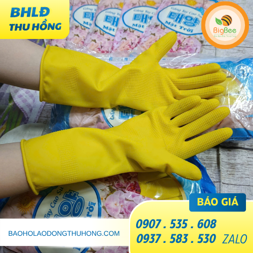 Găng tay cao su mặt trời đủ size S M L Găng tay cao su mặt trời đủ size S M L