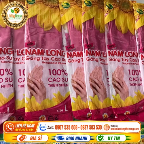 Găng tay cao su Nam Long size L dùng rửa chén Găng tay cao su Nam Long size L dùng rửa chén