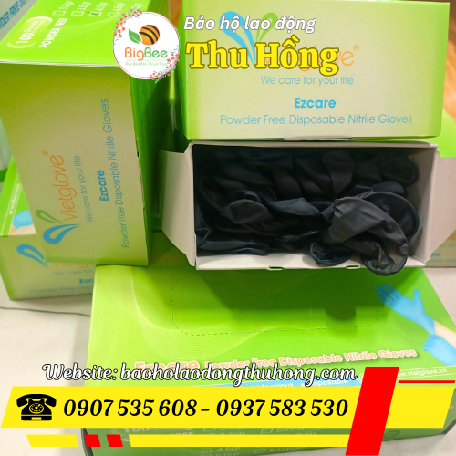 Găng tay cao su Nitrile màu đen 4g giá rẻ Găng tay cao su Nitrile màu đen 4g giá rẻ
