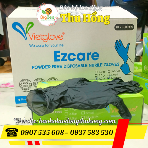 Găng tay cao su Nitrile màu đen 4g hộp 100 chiếc, thùng 10 hộp Găng tay cao su Nitrile màu đen 4g hộp 100 chiếc, thùng 10 hộp