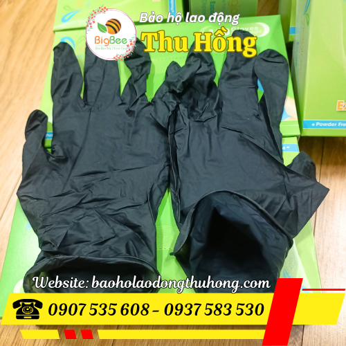 Găng tay cao su Nitrile màu đen 4g Găng tay cao su Nitrile màu đen 4g