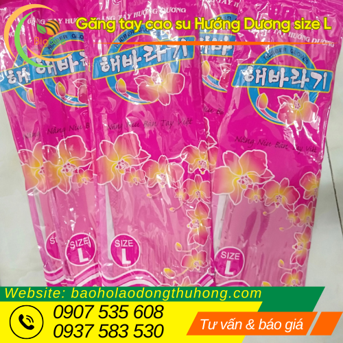 Găng tay cao su thiên nhiên Hướng Dương size L an toàn cho da tay Găng tay cao su thiên nhiên Hướng Dương size L an toàn cho da tay