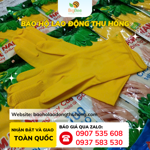 Găng tay cao su thiên nhiên Nam Long Găng tay cao su thiên nhiên Nam Long đủ size freeship TPHCM
