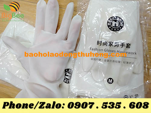 găng tay cao su trắng đục chống hóa chất tiện lợi