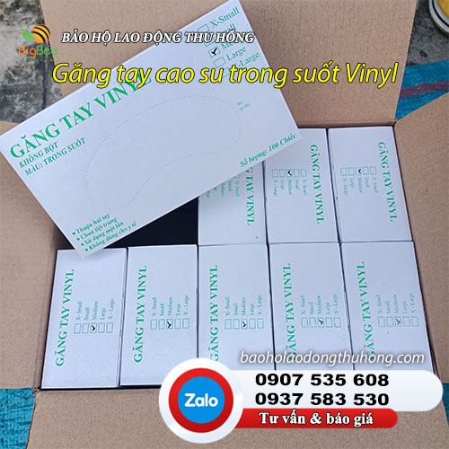 Găng tay cao su trong suốt Vinyl hộp 50 đôi  Găng tay cao su trong suốt Vinyl hộp 50 đôi