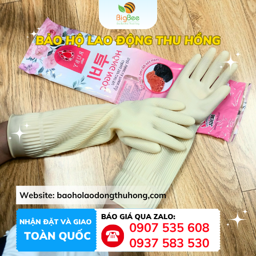 Chất liệu cao su tự nhiên – Mềm dẻo, ôm sát tay, đàn hồi tốt. Găng tay cao su tự nhiên Hồng Ngọc chống hoá chất hiệu quả