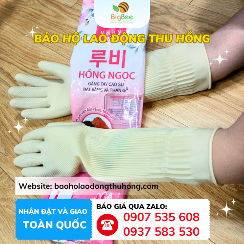 Găng tay cao su tự nhiên Hồng Ngọc giá rẻ TPHCM Găng tay cao su tự nhiên Hồng Ngọc giá rẻ TPHCM