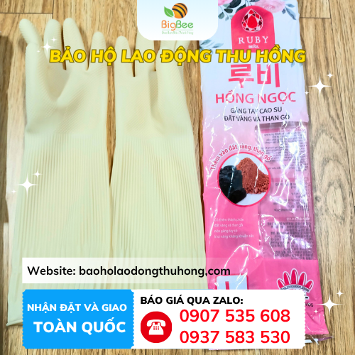 Găng tay cao su tự nhiên Hồng Ngọc Găng tay cao su tự nhiên Hồng Ngọc