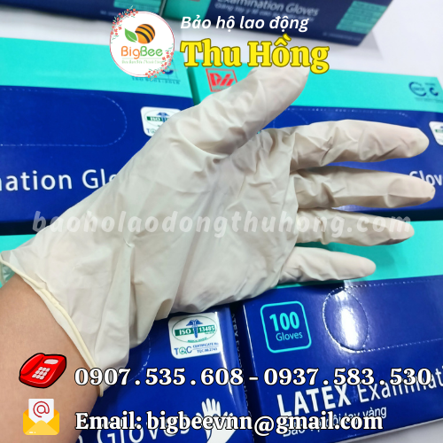 Găng tay cao su y tế Latex có bột chưa tiệt trùng hộp 100 chiếc Găng tay cao su y tế Latex có bột chưa tiệt trùng hộp 100 chiếc
