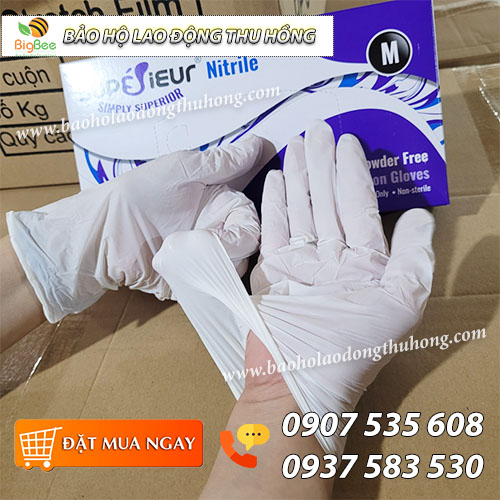Găng tay cao su y tế Nitrile dùng 1 lần an toàn cho tay Găng tay cao su y tế Nitrile dùng 1 lần an toàn cho tay