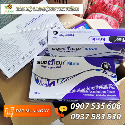 Găng tay cao su y tế Nitrile superieur hộp 100 chiếc Găng tay cao su y tế Nitrile superieur hộp 100 chiếc