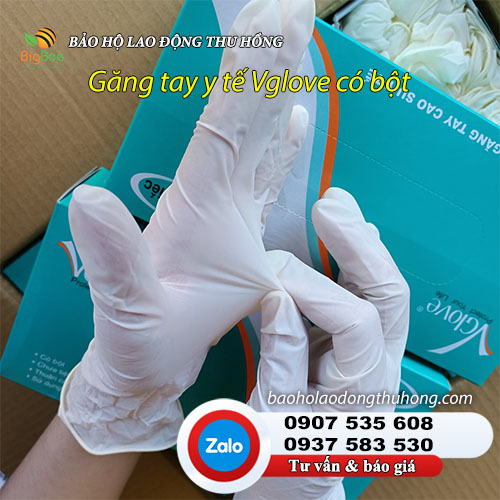 Găng tay cao su y tế Vglove có bột, bám dính tốt Găng tay cao su y tế Vglove có bột chính hãng 03