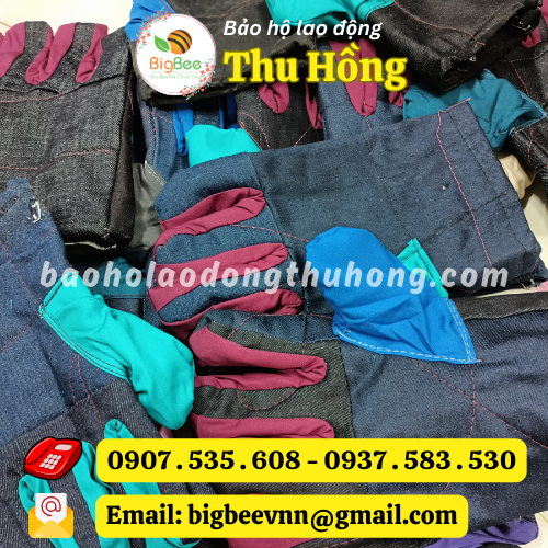 Găng tay chịu nhiệt vải jean giá rẻ may 2 lớp Găng tay chịu nhiệt vải jean giá rẻ may 2 lớp