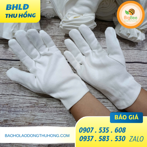 Găng tay cotton màu trắng Găng tay cotton màu trắng