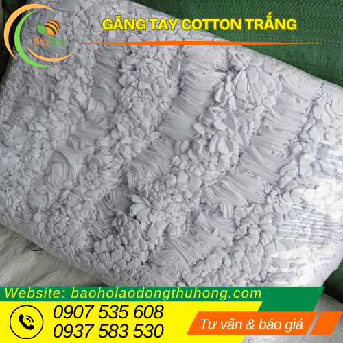 Găng tay cotton trắng đóng bao sẵn 1000 đôi tại Thu Hồng Găng tay cotton trắng đóng bao sẵn 1000 đôi tại Thu Hồng