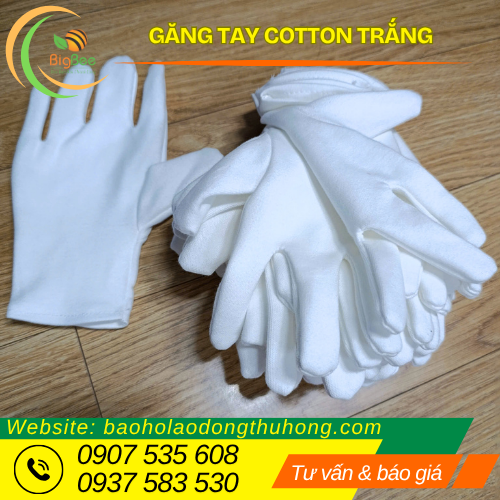 Găng tay cotton trắng loại đẹp cục 10 đôi Găng tay cotton trắng loại đẹp cục 10 đôi
