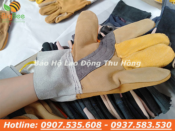găng tay da hàn 2 lớp nhiều màu giá rẻ
