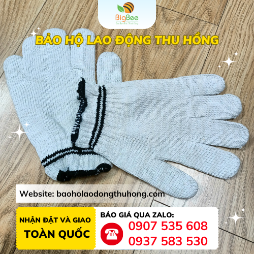 Găng tay len kem 100g hai viền đen Găng tay len kem 100g hai viền đen cháy hàng tại Thu Hồng