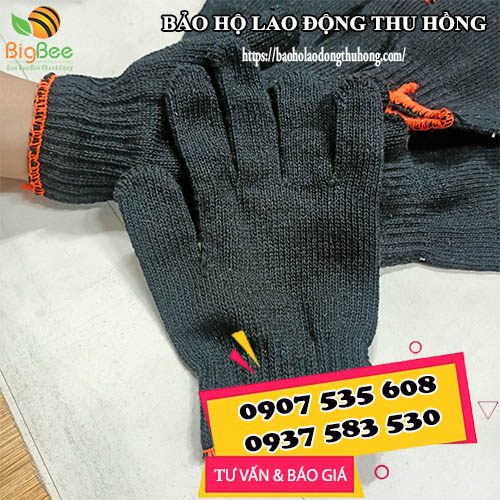 Găng tay len màu xám đen cho xưởng cơ khí Găng tay len màu xám đen cho xưởng cơ khí