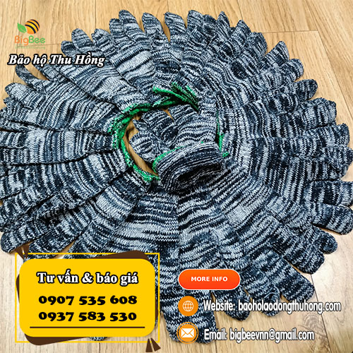 Găng tay len muối tiêu 70g dùng trong sản xuất lao động Găng tay len muối tiêu 70g dùng trong sản xuất lao động