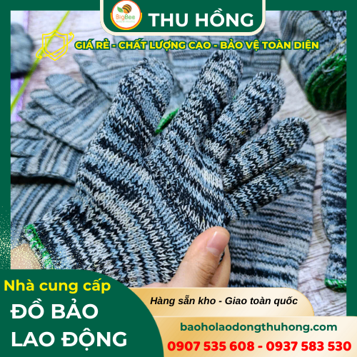 Găng tay len muối tiêu 90g dày dặn chống trượt Găng tay len muối tiêu 90g dày dặn chống trượt