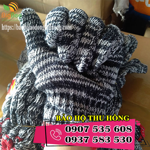 găng tay lenn muối tiêu viền đỏ 40g