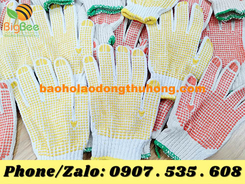 găng tay len phủ hạt nhựa 60g 70g 80g