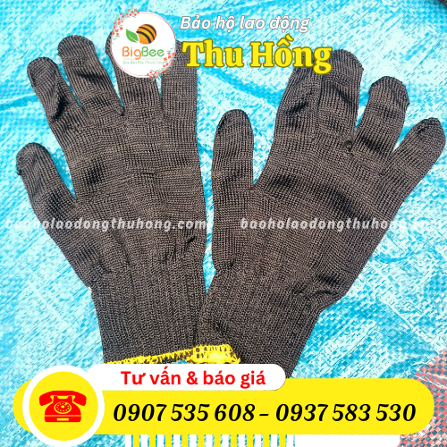 Găng tay len poly màu đen 50g Găng tay len poly màu đen 50g