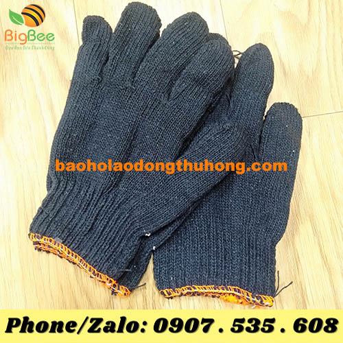 găng tay len sợi xám đen