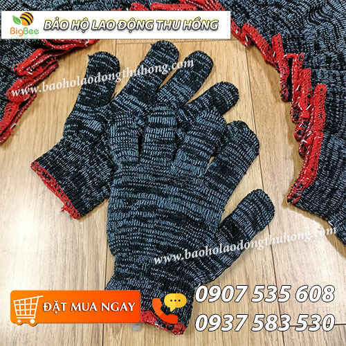 Găng tay màu muối tiêu 40g kim 7 Găng tay màu muối tiêu 40g kim 7