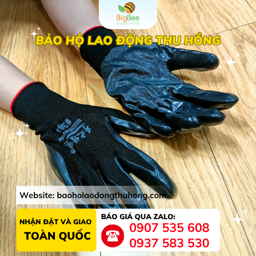 Găng tay phủ Nitrile đen 388 Găng tay phủ Nitrile đen 388 viền đỏ