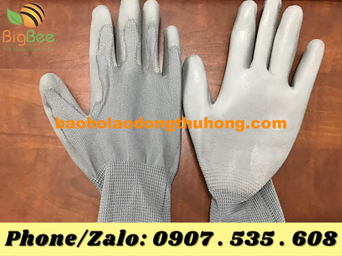 găng tay phủ PU bàn xám bảo hộ chống tĩnh điện