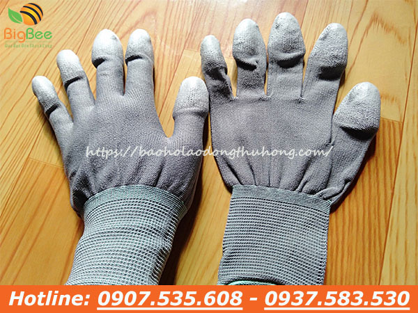 găng tay phủ PU đầu ngón chống tĩnh điện