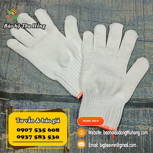 Găng tay poly trắng cổ dài cho công nhân Găng tay poly trắng cổ dài cho công nhân