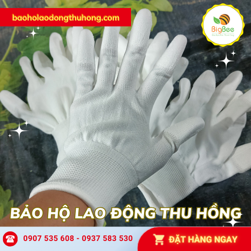Găng tay PU phủ ngón tay màu trắng giá rẻ trực tiếp tại kho Găng tay PU phủ ngón tay màu trắng giá rẻ trực tiếp tại kho