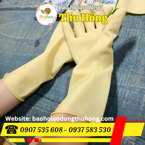 Găng tay rửa chén Hợp Thành bằng cao su Latex tự nhiên Găng tay rửa chén Hợp Thành bằng cao su Latex tự nhiên