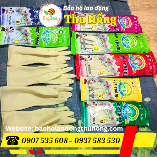 Găng tay rửa chén Hợp Thành size S M L Găng tay rửa chén Hợp Thành size S M L