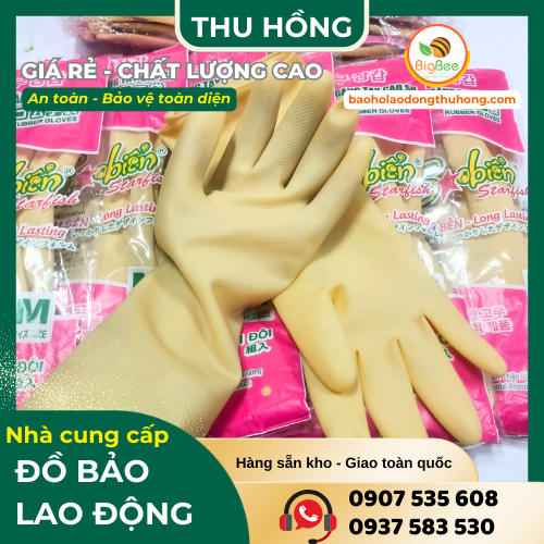 Găng tay rửa chén Sao Biển màu kem Găng tay rửa chén Sao Biển màu kem