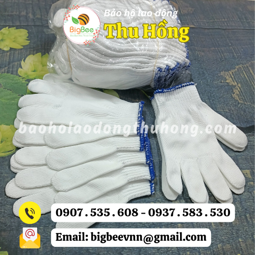 Găng tay sợi poly 60g bảo hộ lao động số lượng lớn Găng tay sợi poly 60g bảo hộ lao động số lượng lớn