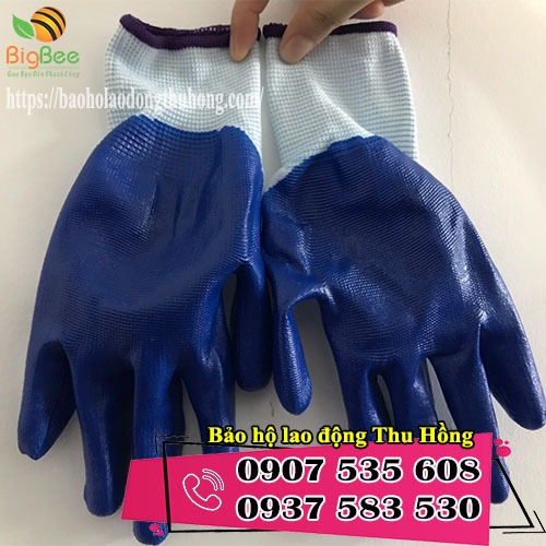 găng tay sơn xanh bảo hộ lao động