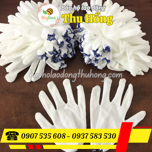Găng tay T5BO cho nữ màu trăng có thun bo cổ tay Găng tay T5BO cho nữ màu trăng có thun bo cổ tay