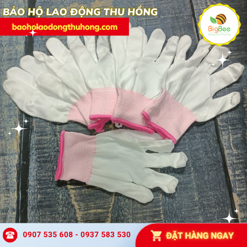 Găng tay thun dệt kim 13 màu trắng cao cấp Găng tay thun dệt kim 13 màu trắng cao cấp