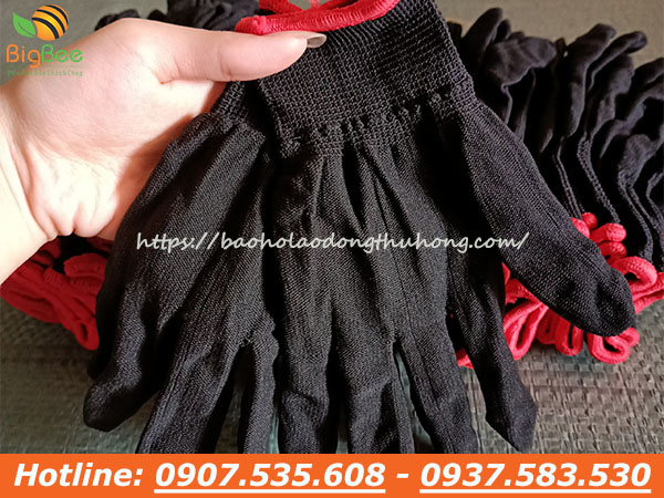 găng tay thun kim 13 màu đen