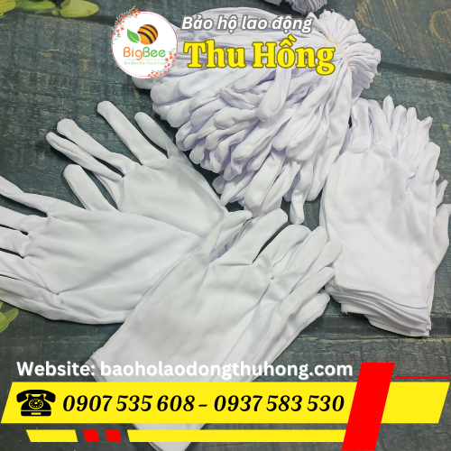 Găng tay thun T9 màu trắng đa công dụng Găng tay thun T9 màu trắng đa công dụng