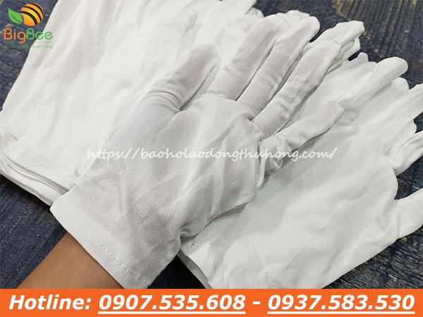 Găng tay thun trắng co giãn 4 chiều L+4
