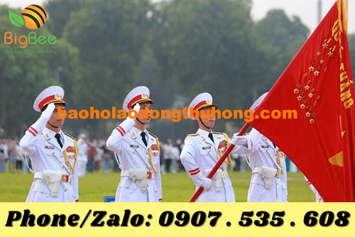 găng tay thun trắng PE dùng trong nghi thức chào cờ