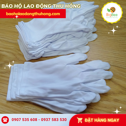 Găng tay thun trắng T8+1 bảo hộ lao động Găng tay thun trắng T8+1 bảo hộ lao động