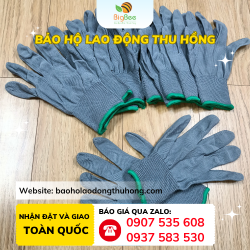 Găng tay thun xám có viền siêu đẹp Găng tay thun xám có viền siêu đẹp