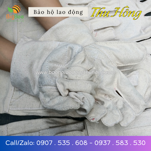 Găng tay vải bạt 2 lớp vải siêu dày chống rách Găng tay vải bạt 2 lớp vải siêu dày chống rách