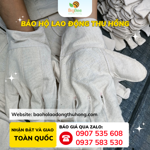 Găng tay vải bạt 9 dày, bền, khó rách Găng tay vải bạt 9 dày, bền, khó rách